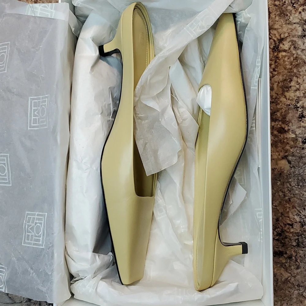 Toteme The Mule in Yellow Leather Square Toe Low Heel Size EU 40 - Picture 12 of 12